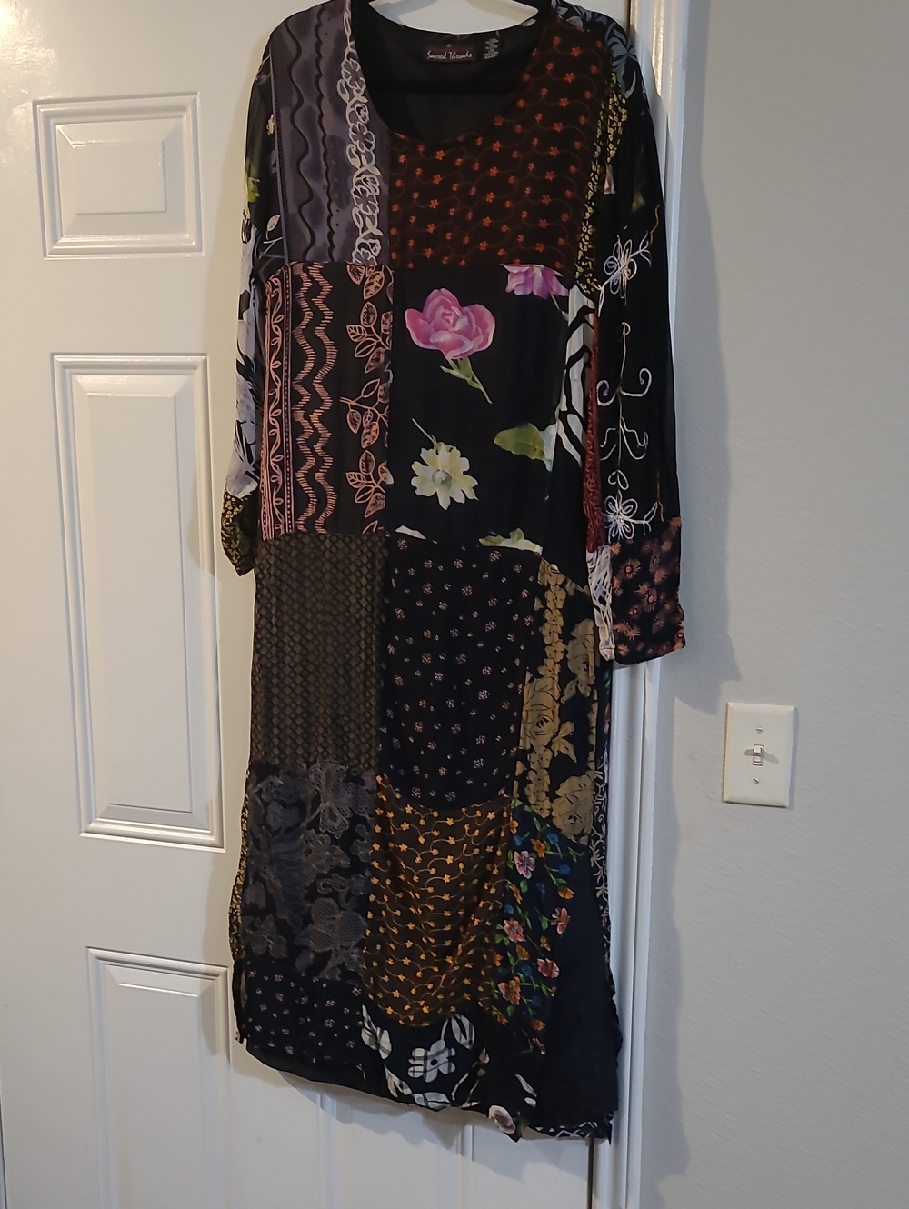 Vintage Sacred Threads Multicolor Floral Midi Dress